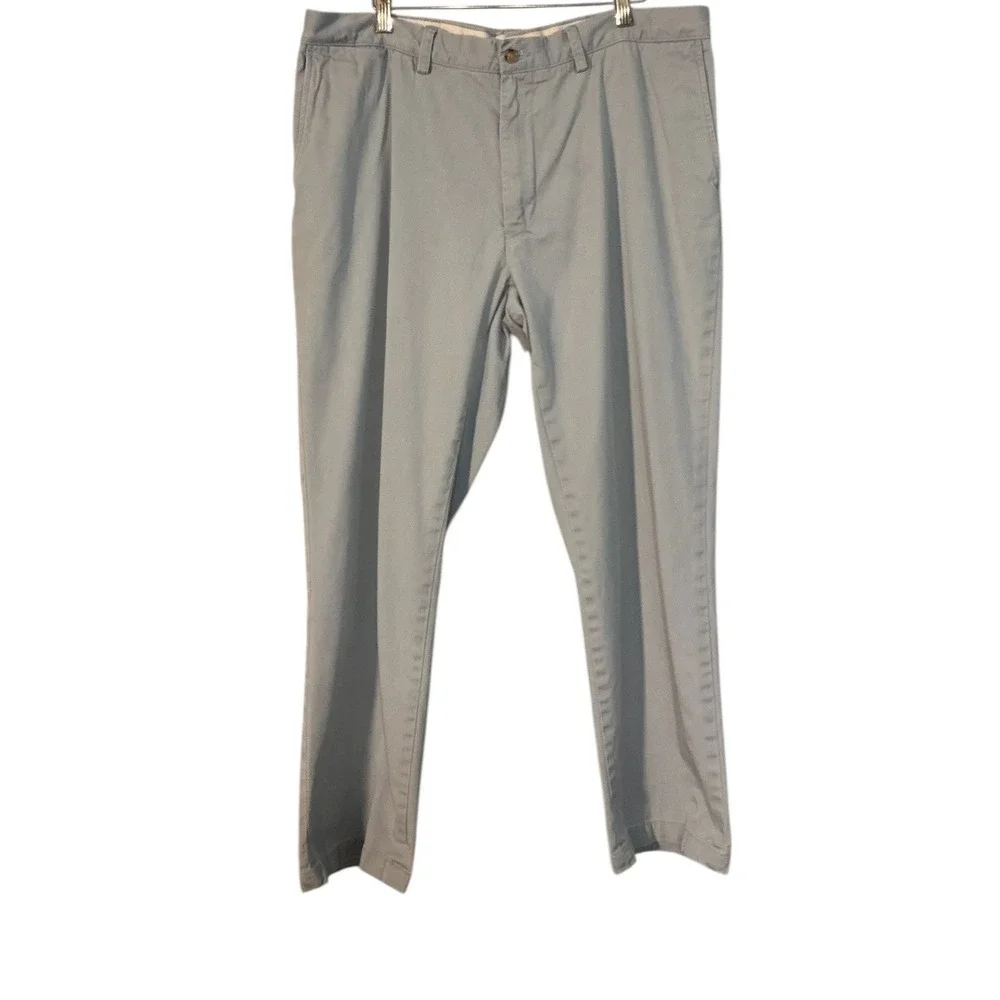 Polo Ralph Lauren Mens Classic Fit Chino Pants Light Blue Grey Flat Front Cotton